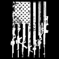 Patriotic American Rifle Flag Pro Gun Gifts V-Neck T-Shirt