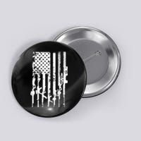 Patriotic American Rifle Flag Pro Gun Gifts Button