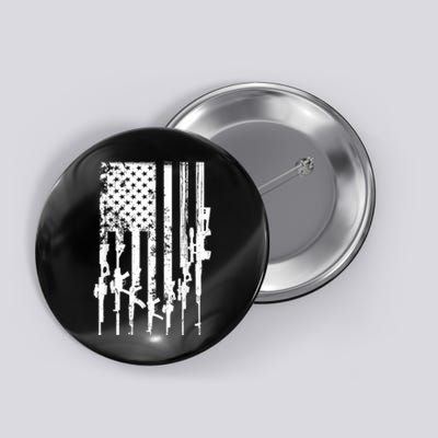 Patriotic American Rifle Flag Pro Gun Gifts Button