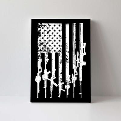 Patriotic American Rifle Flag Pro Gun Gifts Canvas