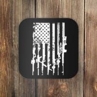 Patriotic American Rifle Flag Pro Gun Gifts Coaster