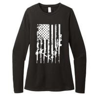 Patriotic American Rifle Flag Pro Gun Gifts Womens CVC Long Sleeve Shirt