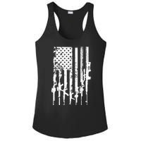 Patriotic American Rifle Flag Pro Gun Gifts Ladies PosiCharge Competitor Racerback Tank