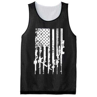 Patriotic American Rifle Flag Pro Gun Gifts Mesh Reversible Basketball Jersey Tank