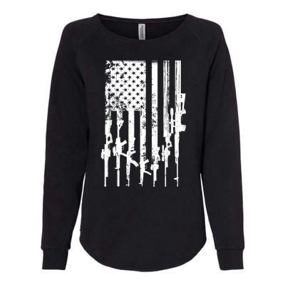 Patriotic American Rifle Flag Pro Gun Gifts Womens California Wash Sweatshirt