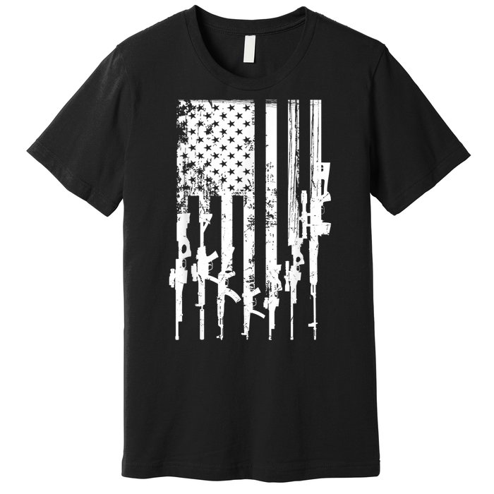 Patriotic American Rifle Flag Pro Gun Gifts Premium T-Shirt