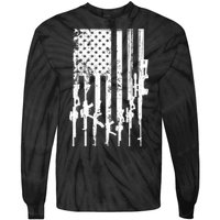 Patriotic American Rifle Flag Pro Gun Gifts Tie-Dye Long Sleeve Shirt