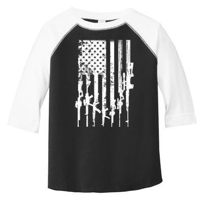 Patriotic American Rifle Flag Pro Gun Gifts Toddler Fine Jersey T-Shirt