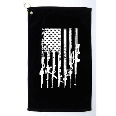 Patriotic American Rifle Flag Pro Gun Gifts Platinum Collection Golf Towel