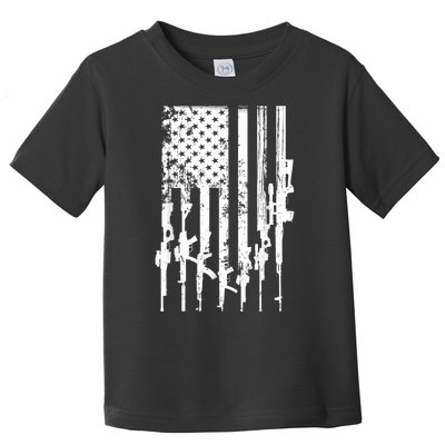 Patriotic American Rifle Flag Pro Gun Gifts Toddler T-Shirt