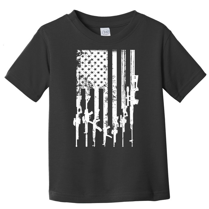 Patriotic American Rifle Flag Pro Gun Gifts Toddler T-Shirt