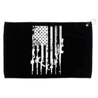 Patriotic American Rifle Flag Pro Gun Gifts Grommeted Golf Towel