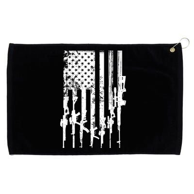 Patriotic American Rifle Flag Pro Gun Gifts Grommeted Golf Towel