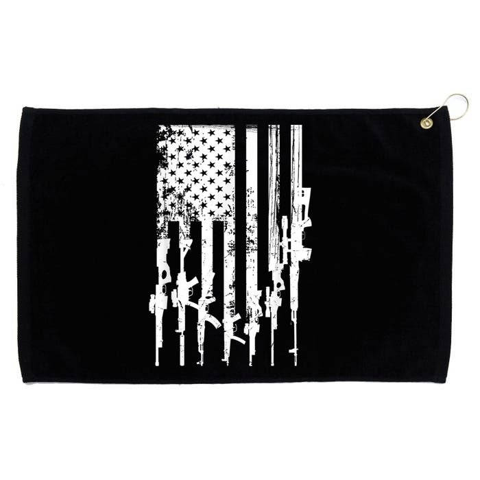 Patriotic American Rifle Flag Pro Gun Gifts Grommeted Golf Towel