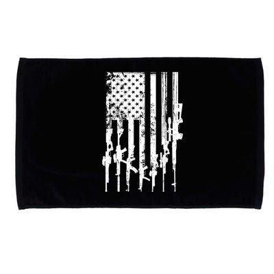 Patriotic American Rifle Flag Pro Gun Gifts Microfiber Hand Towel