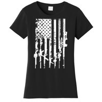 Patriotic American Rifle Flag Pro Gun Gifts Women's T-Shirt