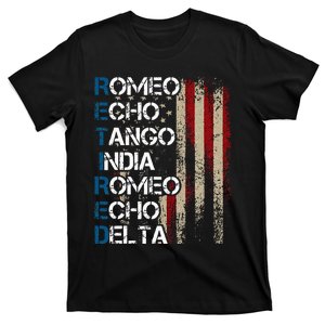 Phonetic Alphabet Retired Veteran Retirement Army Military T-Shirt