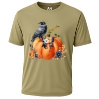 Pretty Autumn Raven Floral Pumpkin Fall Lover Performance Shirt