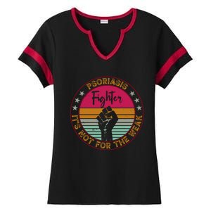 Psoriasis Awareness Retro Fighter Warrior Meaningful Gift Ladies Halftime Notch Neck Tee