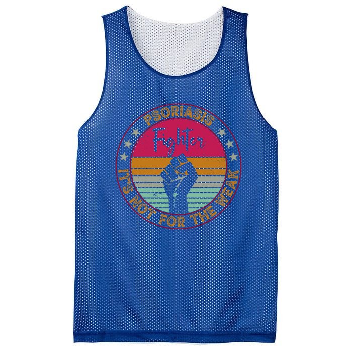 Psoriasis Awareness Retro Fighter Warrior Meaningful Gift Mesh Reversible Basketball Jersey Tank