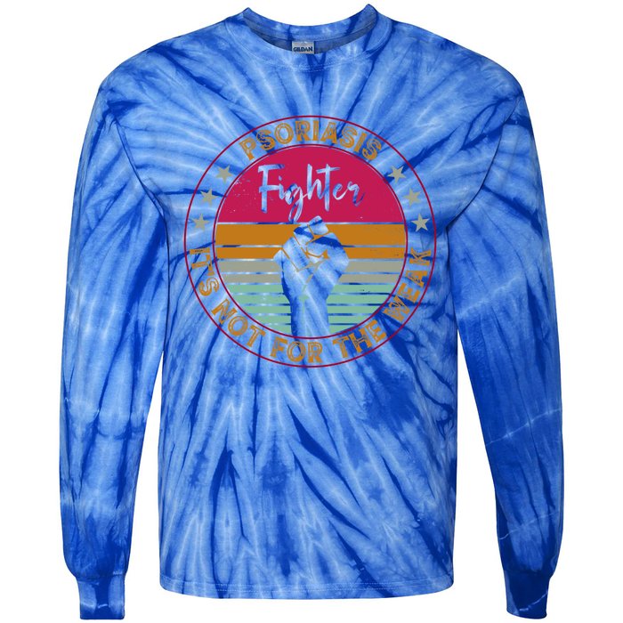 Psoriasis Awareness Retro Fighter Warrior Meaningful Gift Tie-Dye Long Sleeve Shirt