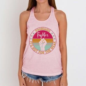 Psoriasis Awareness Retro Fighter Warrior Meaningful Gift Women's Knotted Racerback Tank