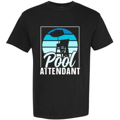 Pool Attendant Rescuer Attendants Swimming Garment-Dyed Heavyweight T-Shirt