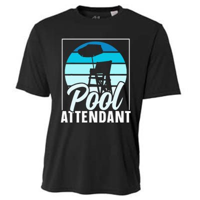 Pool Attendant Rescuer Attendants Swimming Cooling Performance Crew T-Shirt