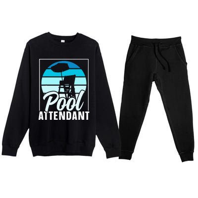 Pool Attendant Rescuer Attendants Swimming Premium Crewneck Sweatsuit Set