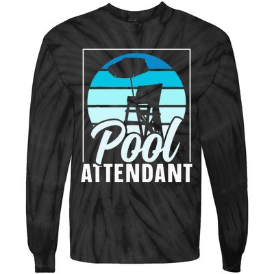 Pool Attendant Rescuer Attendants Swimming Tie-Dye Long Sleeve Shirt