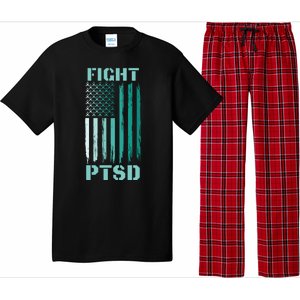 PTSD Awareness Ribbon Hope Support Love American Flag Pajama Set