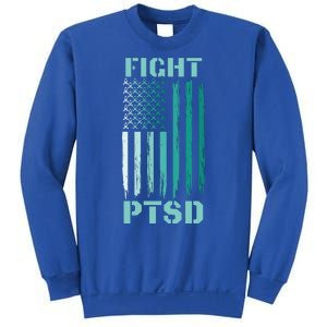 PTSD Awareness Ribbon Hope Support Love American Flag Sweatshirt