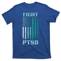 PTSD Awareness Ribbon Hope Support Love American Flag T-Shirt