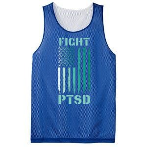 PTSD Awareness Ribbon Hope Support Love American Flag Mesh Reversible Basketball Jersey Tank