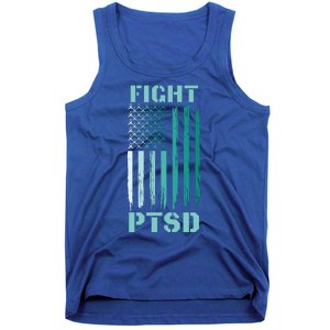 PTSD Awareness Ribbon Hope Support Love American Flag Tank Top