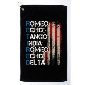 Phonetic Alphabet Retired Veteran Retirement Army Military Platinum Collection Golf Towel