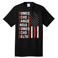 Phonetic Alphabet Retired Veteran Retirement Army Military Tall T-Shirt