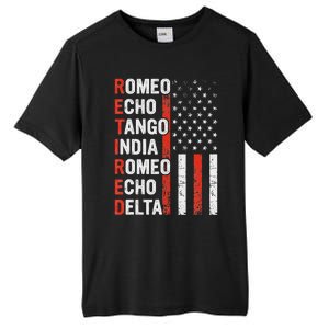 Phonetic Alphabet Retired Veteran Retirement Army Military Tall Fusion ChromaSoft Performance T-Shirt