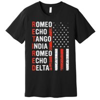 Phonetic Alphabet Retired Veteran Retirement Army Military Premium T-Shirt