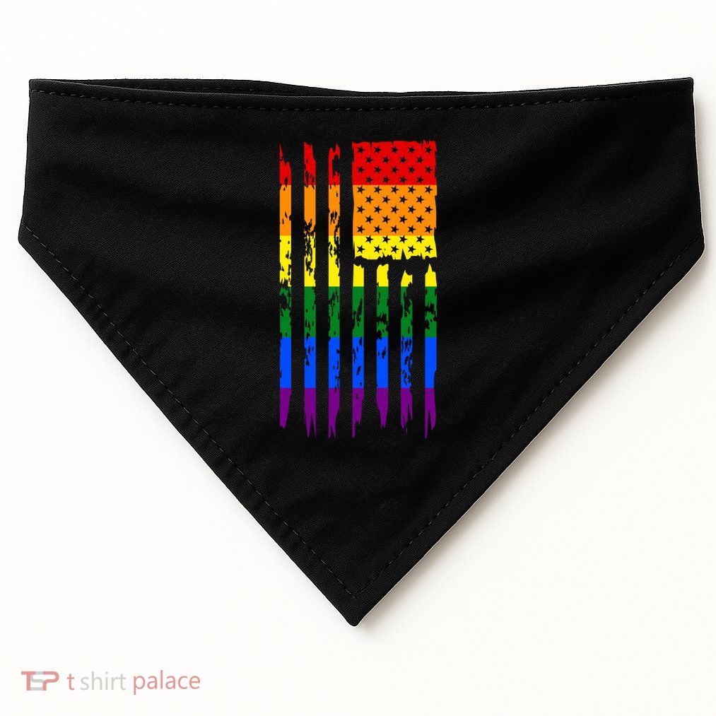 Pride American Rainbow Flag USA-Made Doggie Bandana