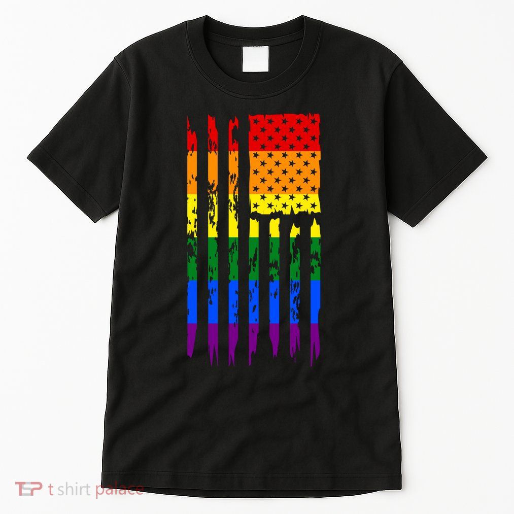 Pride American Rainbow Flag Tall T-Shirt