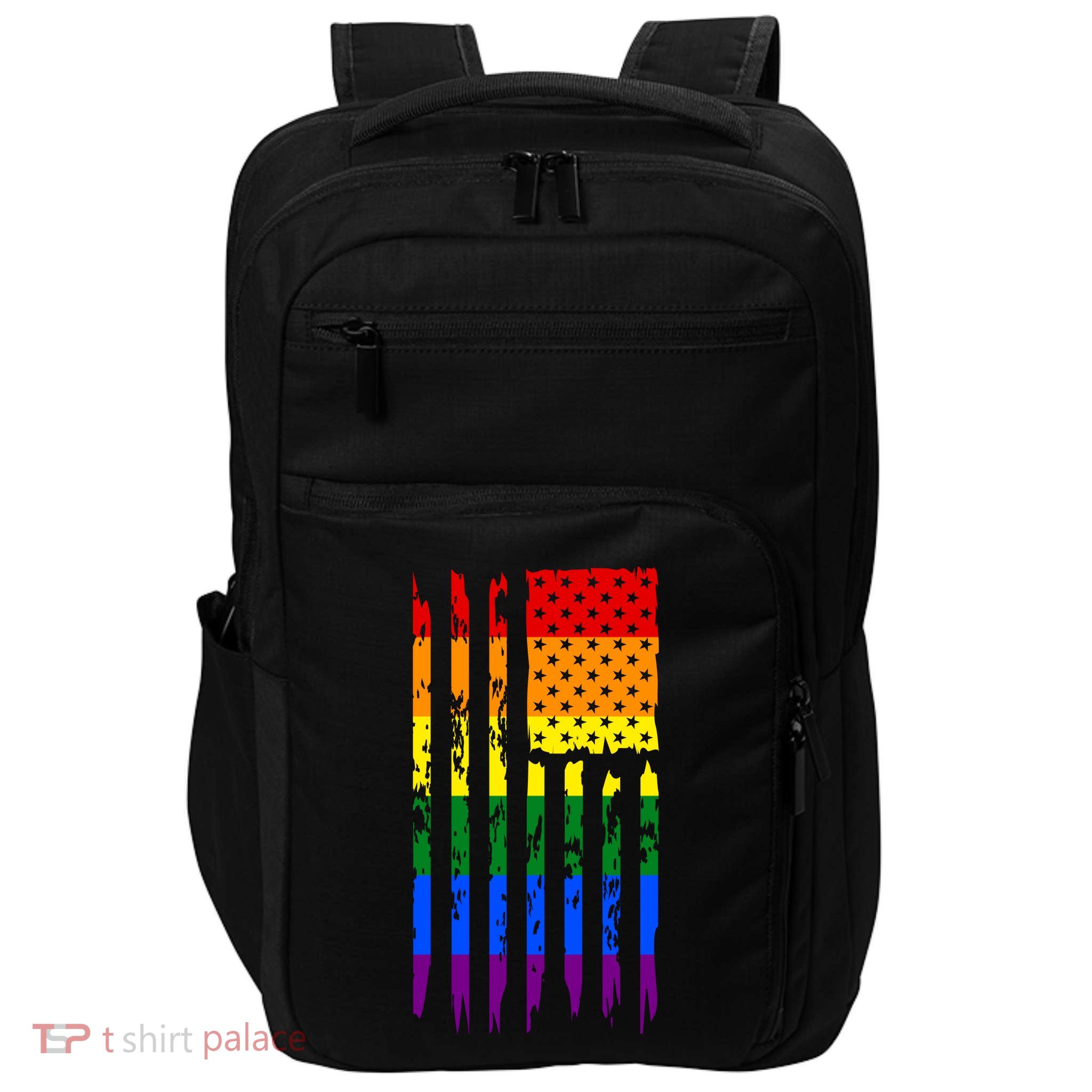 Pride American Rainbow Flag Impact Tech Backpack