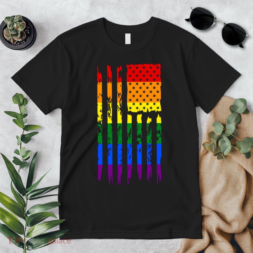 Pride American Rainbow Flag Premium T-Shirt