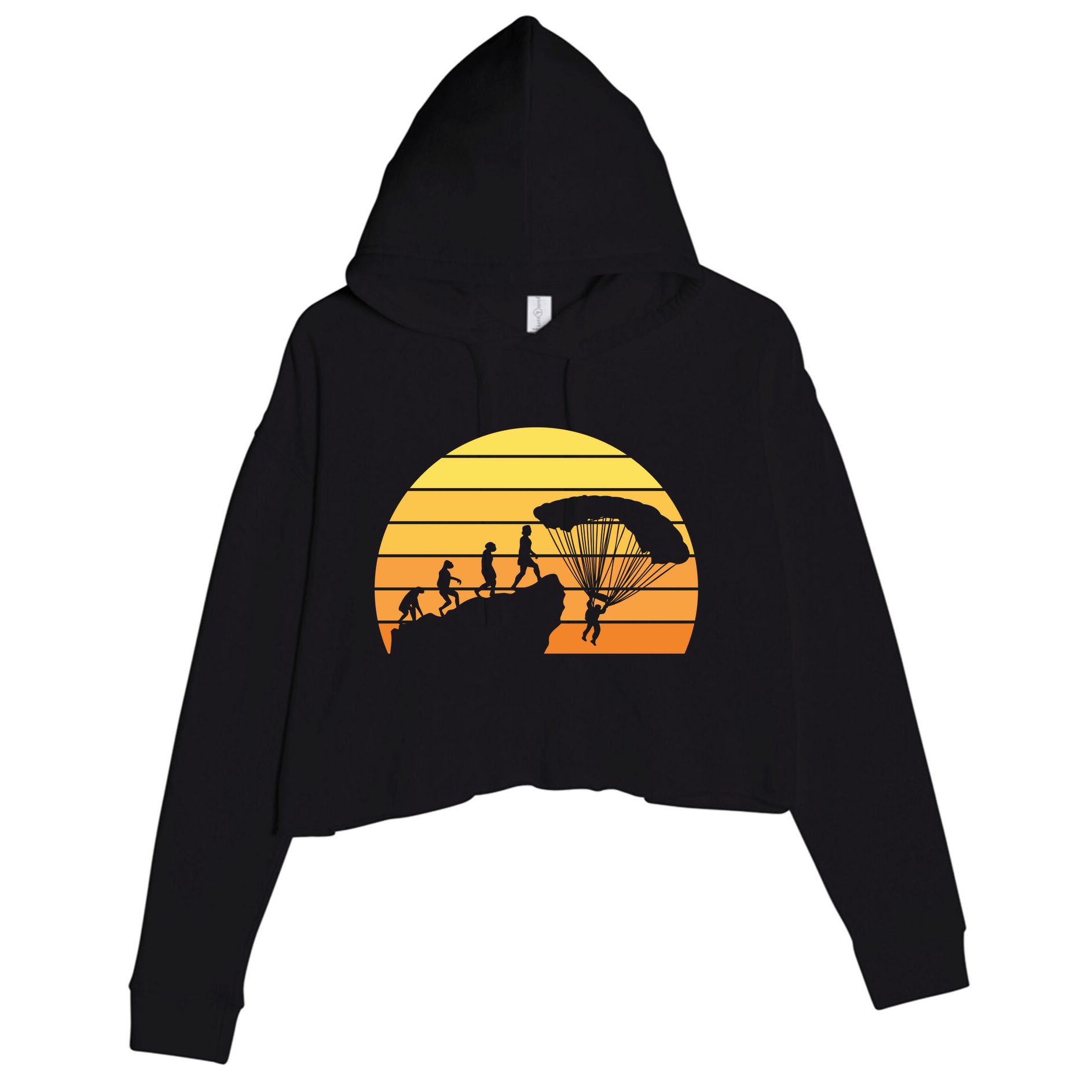 Parachuting Evolution Crop Fleece Hoodie