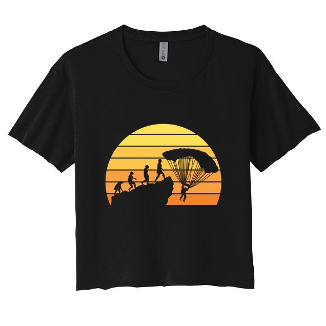 Parachuting Evolution Women's Crop Top Tee
