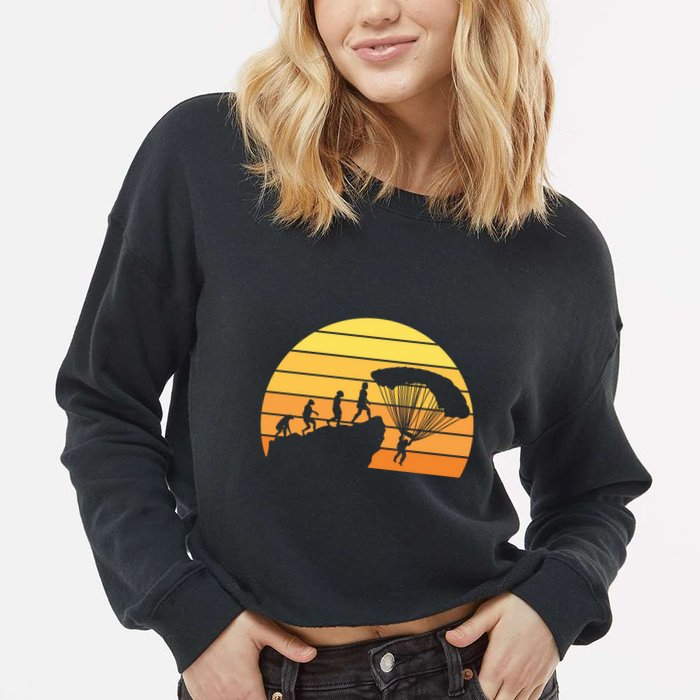 Parachuting Evolution Cropped Pullover Crew