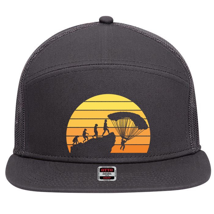 Parachuting Evolution 7 Panel Mesh Trucker Snapback Hat