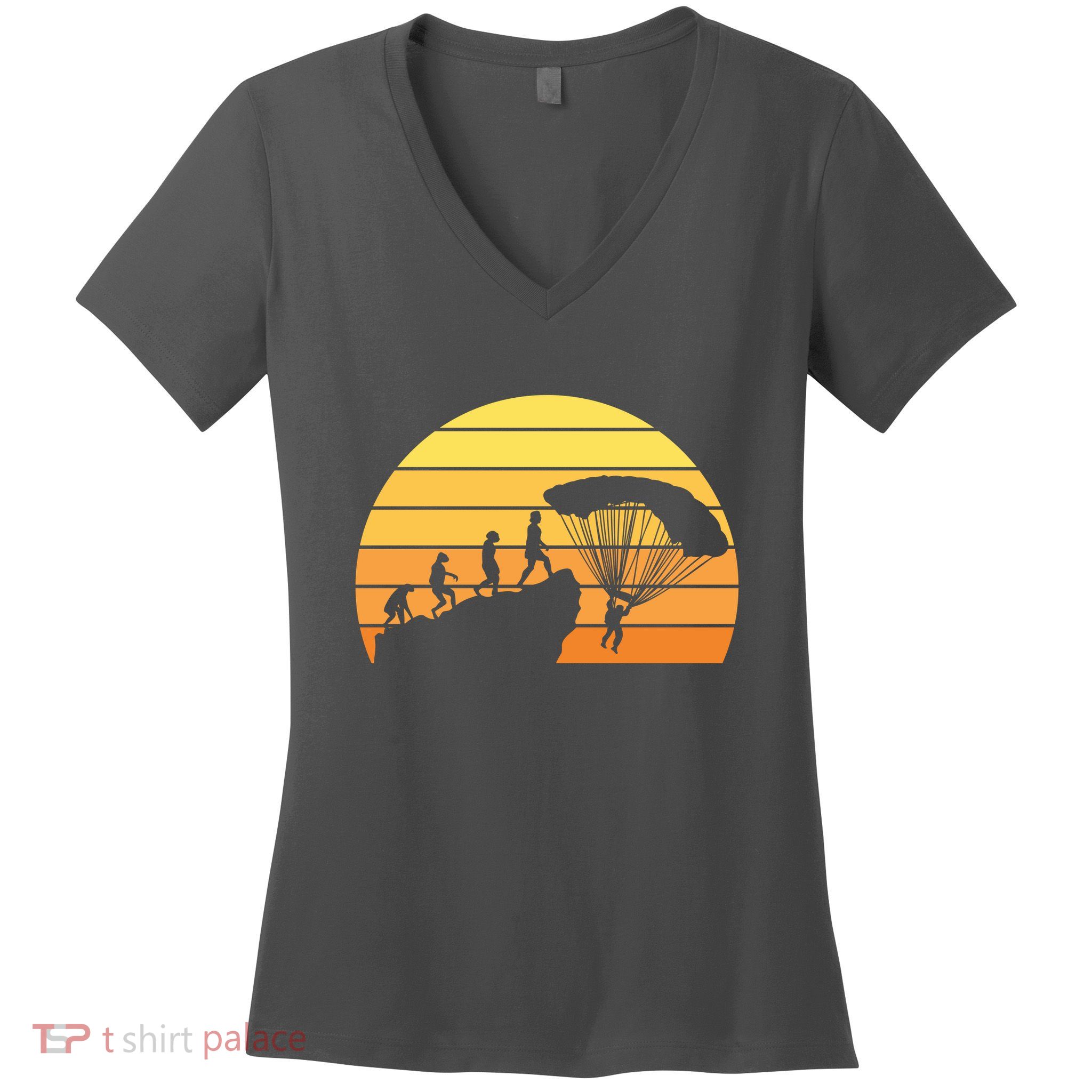 Parachuting Evolution Women's V-Neck T-Shirt