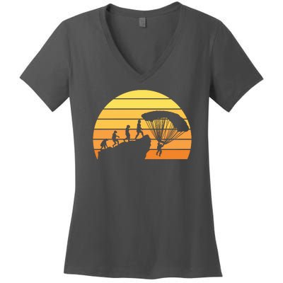 Parachuting Evolution Women's V-Neck T-Shirt