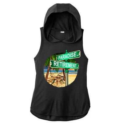 Paradise Dr Retirement Ln Ladies PosiCharge Tri-Blend Wicking Draft Hoodie Tank